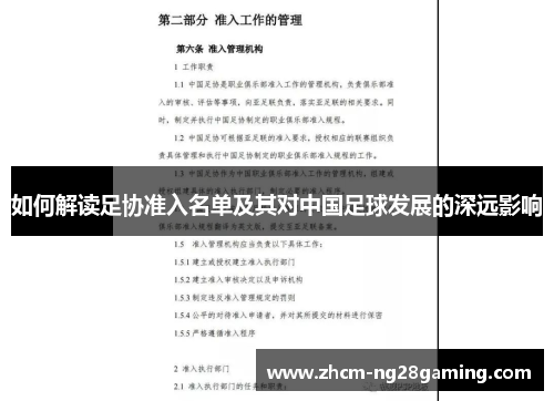 如何解读足协准入名单及其对中国足球发展的深远影响