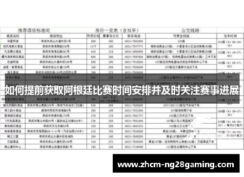 如何提前获取阿根廷比赛时间安排并及时关注赛事进展